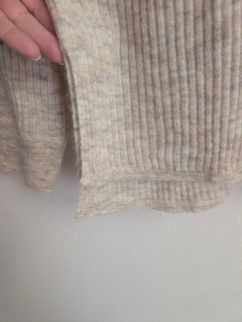 Madewell Ribbed Alpaca-Blend Crewneck Sweater Heather Stone Size XL NEW - Picture 6 of 7